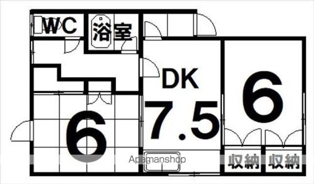 ハラマンション(2DK/1階)の間取り写真