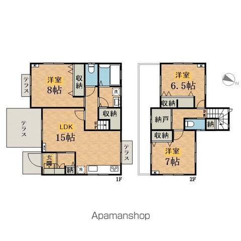 京王電鉄高尾線 めじろ台駅 徒歩8分 2階建 築5年(3LDK)の間取り写真