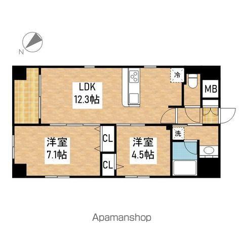 ポルタニグラ千代田(2LDK/6階)の間取り写真