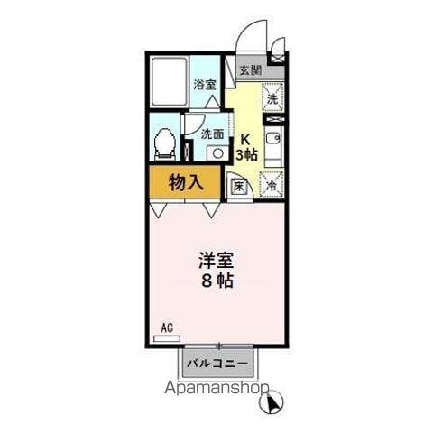 MAISONGEGUSOLEIL AMIメゾンゲグウソレイユア(1K/1階)の間取り写真