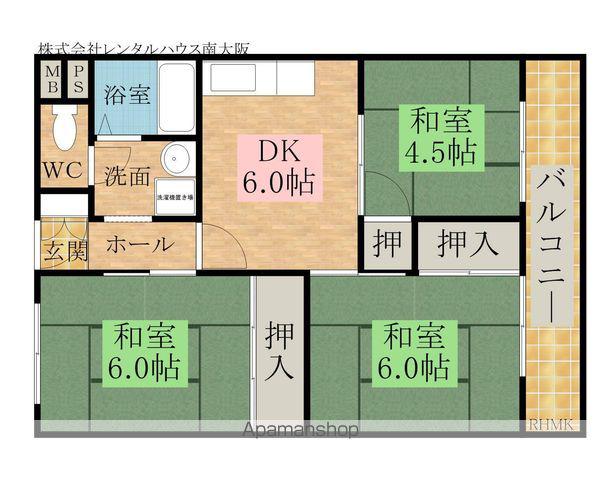 パインハイツ(3DK/2階)の間取り写真