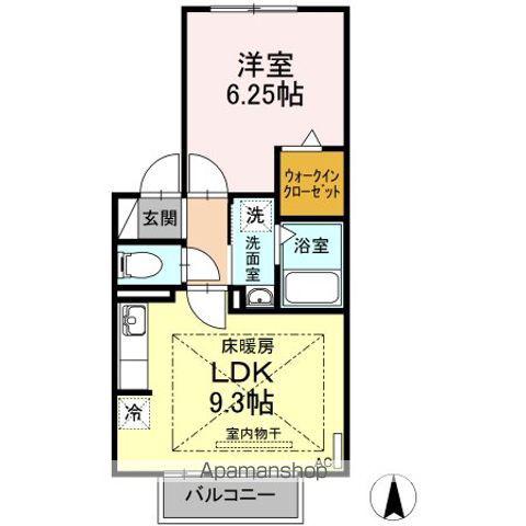 レクスト下方(1LDK/2階)の間取り写真