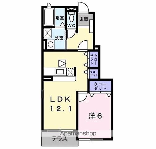レフィナード三番街Ⅲ(1LDK/1階)の間取り写真