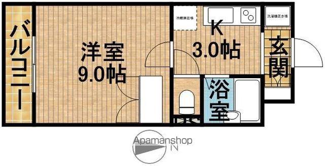 マンションロジュマンⅢ(1K/2階)の間取り写真