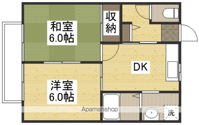 ロイヤルセフィラ(2DK/1階)の間取り写真