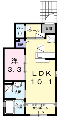 メゾンシャルマン A棟(1LDK/1階)の間取り写真