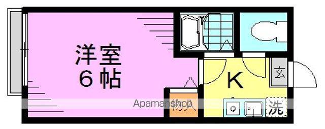 パーク・ハイツⅡ(1K/1階)の間取り写真