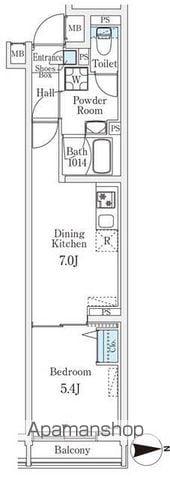 ロスアルコス千駄木(1DK/1階)の間取り写真