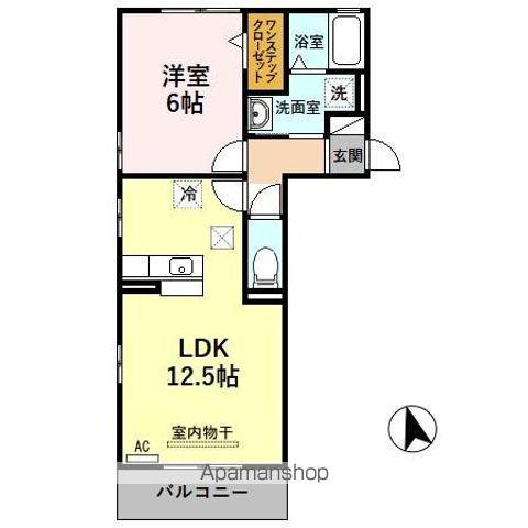 ボワ ヴィラージュ(1LDK/1階)の間取り写真