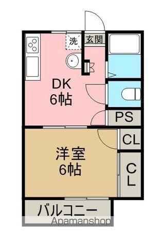 ウエストハイツ S(1DK/1階)の間取り写真