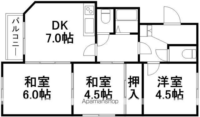 第12松井ビル(3DK/1階)の間取り写真