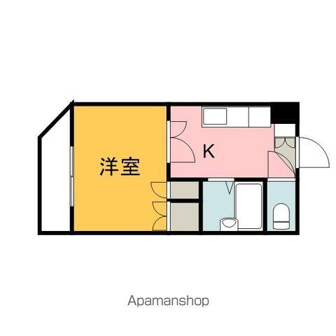 ベルコート藤井(1K/3階)の間取り写真