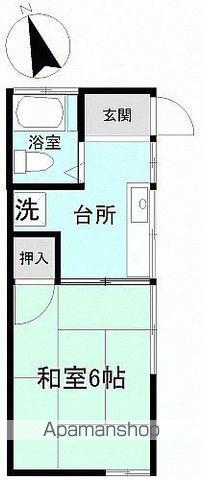 蓬山ハイツ(1K/1階)の間取り写真