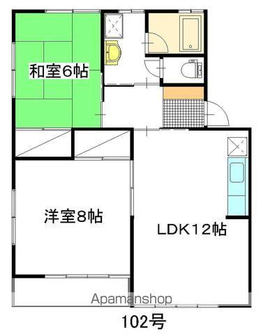 ビーエムハイツ A棟(2LDK/2階)の間取り写真
