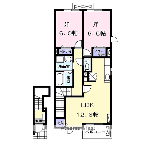 サンリット Ⅰ(2LDK/2階)の間取り写真