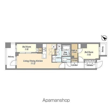 グランカーサ瑞江(2LDK/4階)の間取り写真