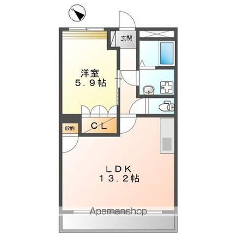 パラシオン八王子(1LDK/2階)の間取り写真