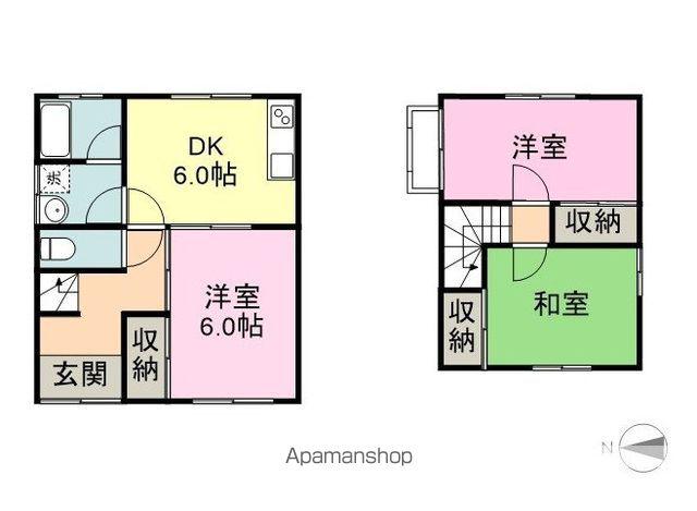 山陽本線 東福山駅 徒歩58分 2階建 築42年(3DK)の間取り写真