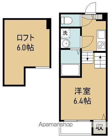 ハーモニーテラス宮千代Ⅳ(1K/2階)の間取り写真