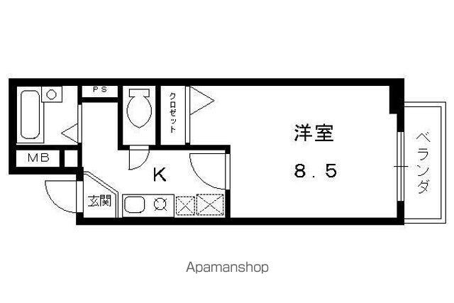 アルティスタ三条(1K/4階)の間取り写真
