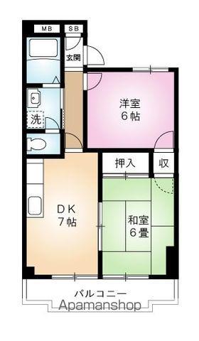 エスペランサ平野(2DK/3階)の間取り写真