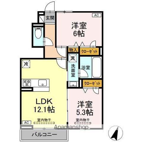 ホープ21 II(2LDK/1階)の間取り写真