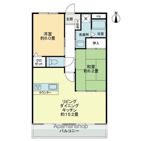 フォブール司(2LDK/2階)の間取り写真