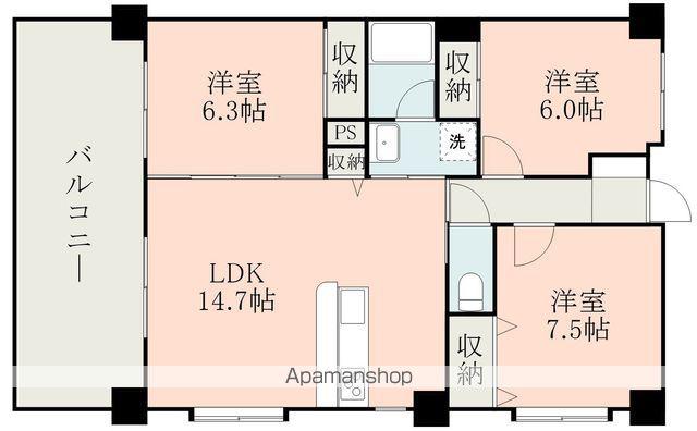 ウィンザーコート(3LDK/5階)の間取り写真