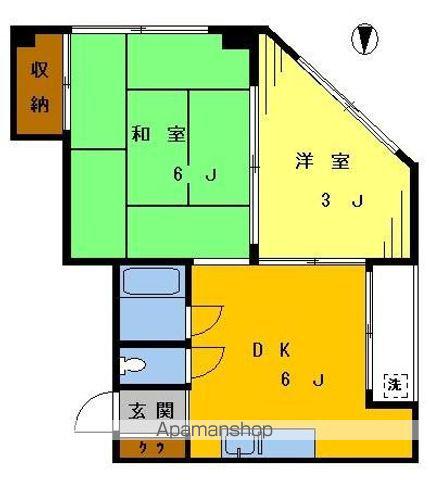 リバプールマンション(2DK/5階)の間取り写真