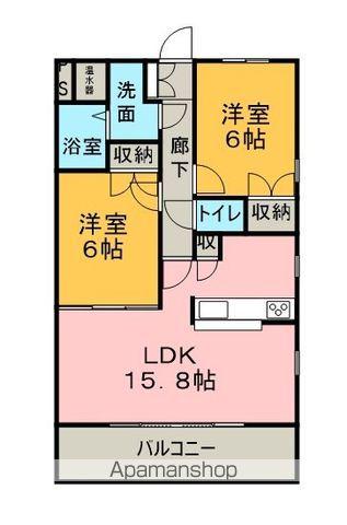 アメニティK(2LDK/1階)の間取り写真
