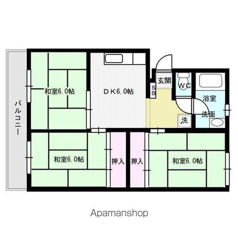 白金ハイツ(3DK/4階)の間取り写真