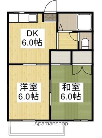 フレグランス壱番館(2DK/1階)の間取り写真