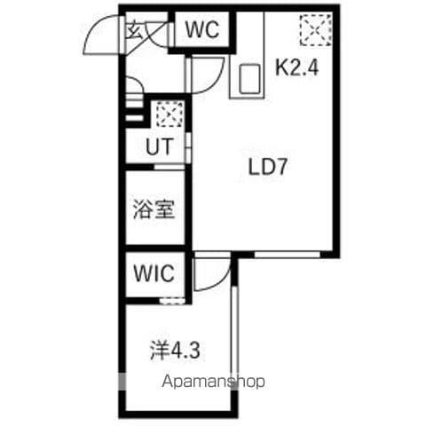 MUT月寒西(1LDK/2階)の間取り写真