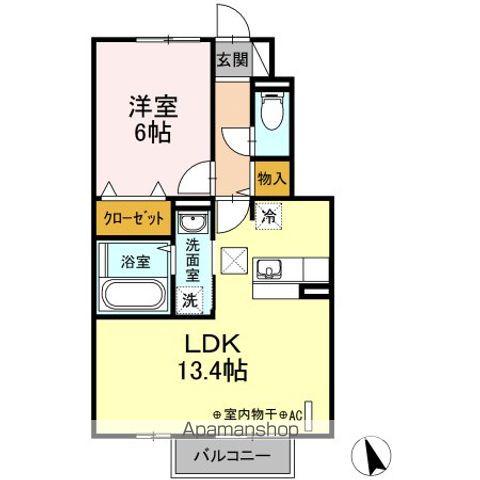 プリマヴェーラ I(1LDK/1階)の間取り写真