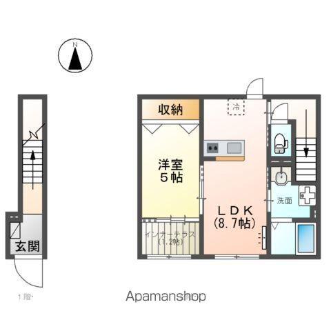 メルヴェールⅡ(1LDK/2階)の間取り写真