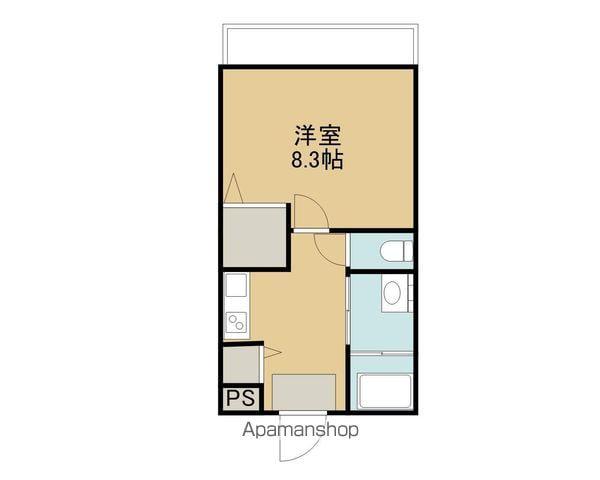 ビバリーヒルズ吉田(1K/2階)の間取り写真