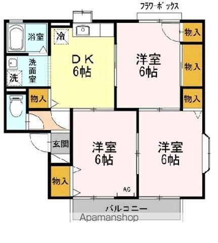 セジュール池谷 B(3DK/2階)の間取り写真