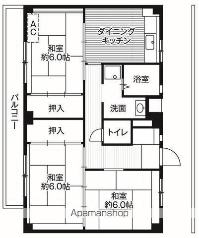 ビレッジハウス善部 4号棟(3DK/1階)の間取り写真