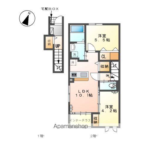ガジュマル(2LDK/2階)の間取り写真