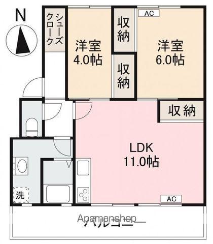 KSB上之町Ⅱ(2LDK/3階)の間取り写真