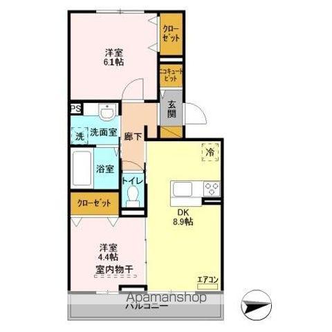 アネシス(2DK/3階)の間取り写真