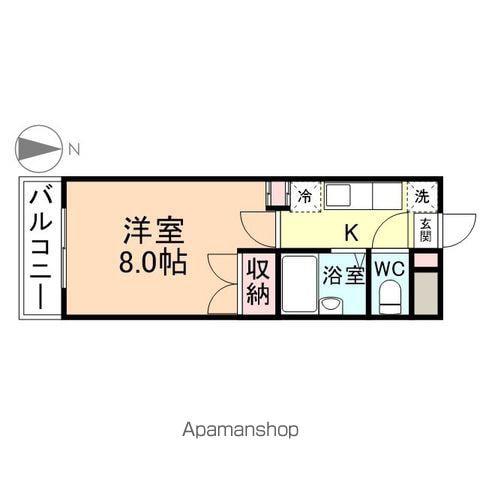コタージュ弐番館(1K/3階)の間取り写真
