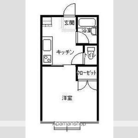 サンパティークつきがおか(1K/2階)の間取り写真