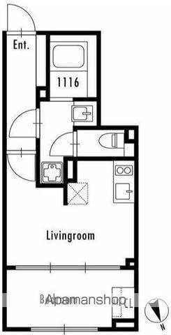 GRANPASEO市谷仲之町(1DK/1階)の間取り写真