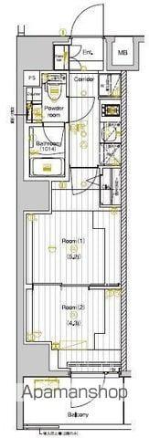 PREMIUM CUBE 両国DEUX(2K/6階)の間取り写真