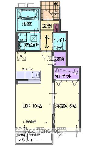 ジャスミン(1LDK/1階)の間取り写真