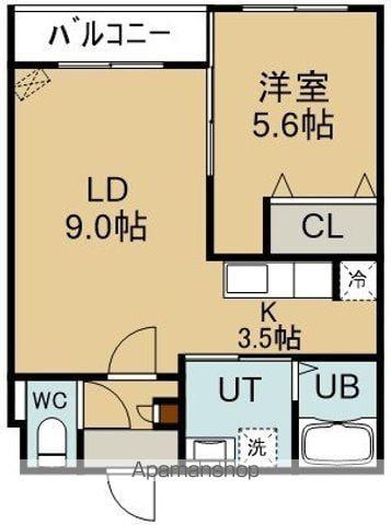 CASA CUORE(1LDK/4階)の間取り写真