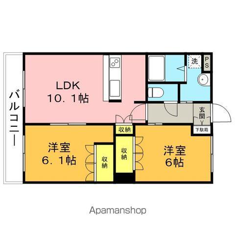 ふぁみーるA(2LDK/1階)の間取り写真