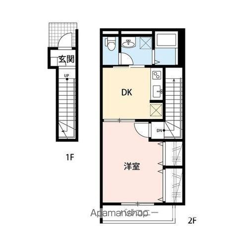 ベルレーヴ(1DK/2階)の間取り写真