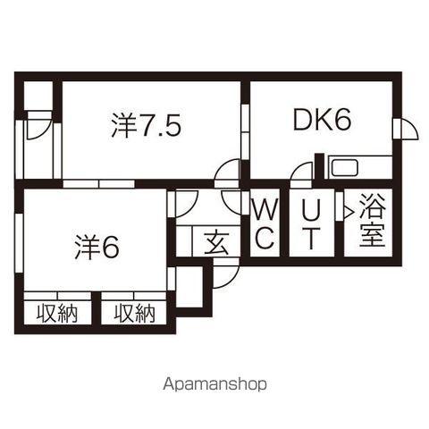 レフィナードD(2DK/1階)の間取り写真